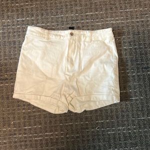 Basic white jean shorts